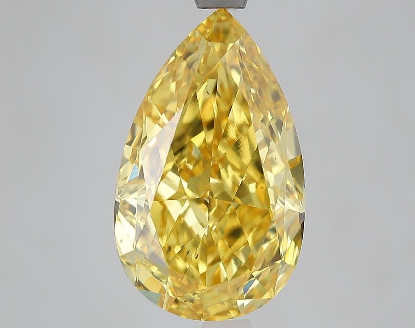 5.03 Ct. Fancy Vivid Yellow Yellow Pear Lab Grown Diamond