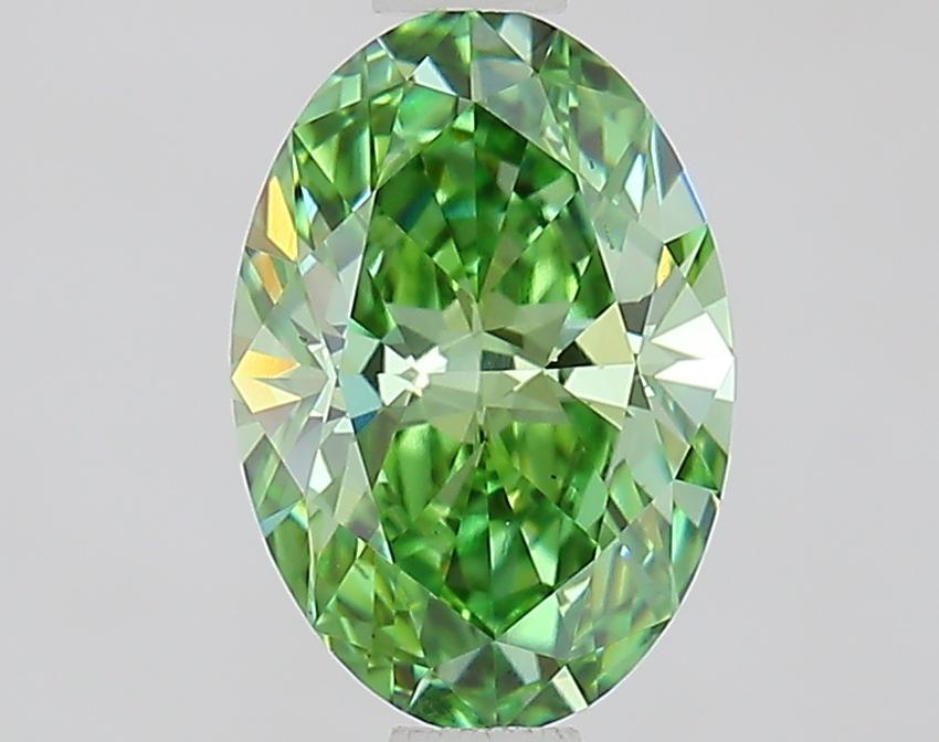 1.03 Ct. Fancy Vivid Green Oval Lab Grown Diamond