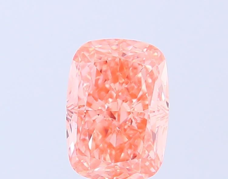2.04 Ct. Fancy Vivid Orange Pink Cushion Lab Grown Diamond
