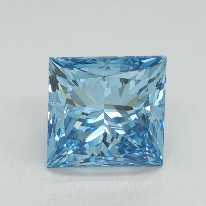 1.66 Ct. Fancy Vivid Blue Princess Lab Grown Diamond