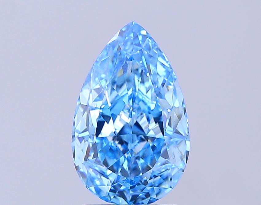 3.02 Ct. Fancy Vivid Blue Pear Lab Grown Diamond