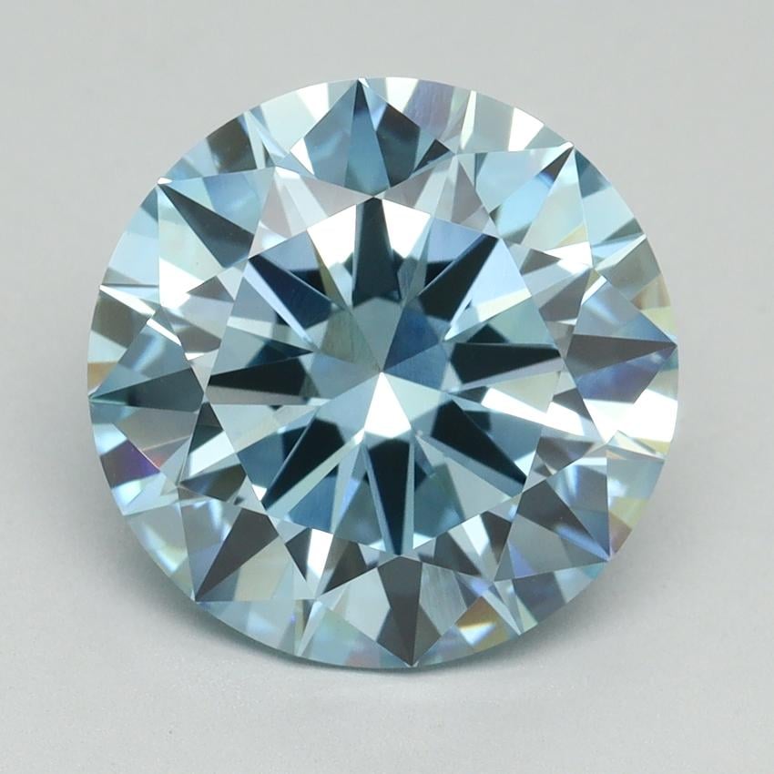 5.23 Ct. Fancy Vivid Blue Round Lab Grown Diamond