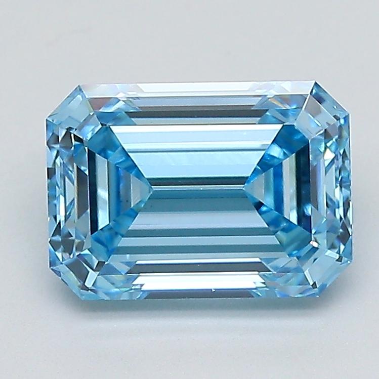 3.01 Ct. Fancy Vivid  Blue Emerald Lab Grown Diamond