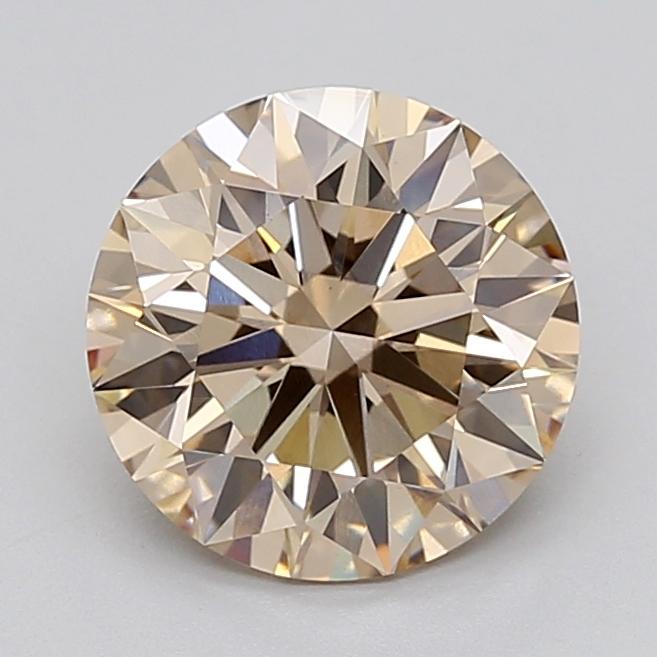 3.06 Ct. Light  Brown Round Lab Grown Diamond