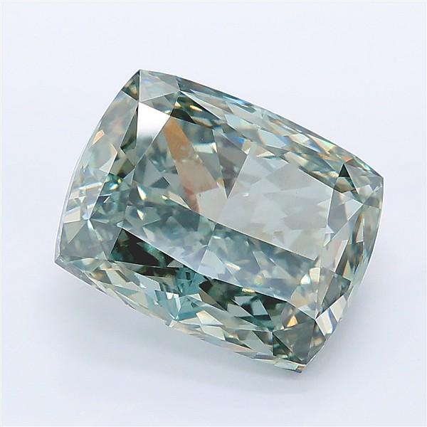 5.02 Ct. Fancy Intense Green Cushion Lab Grown Diamond