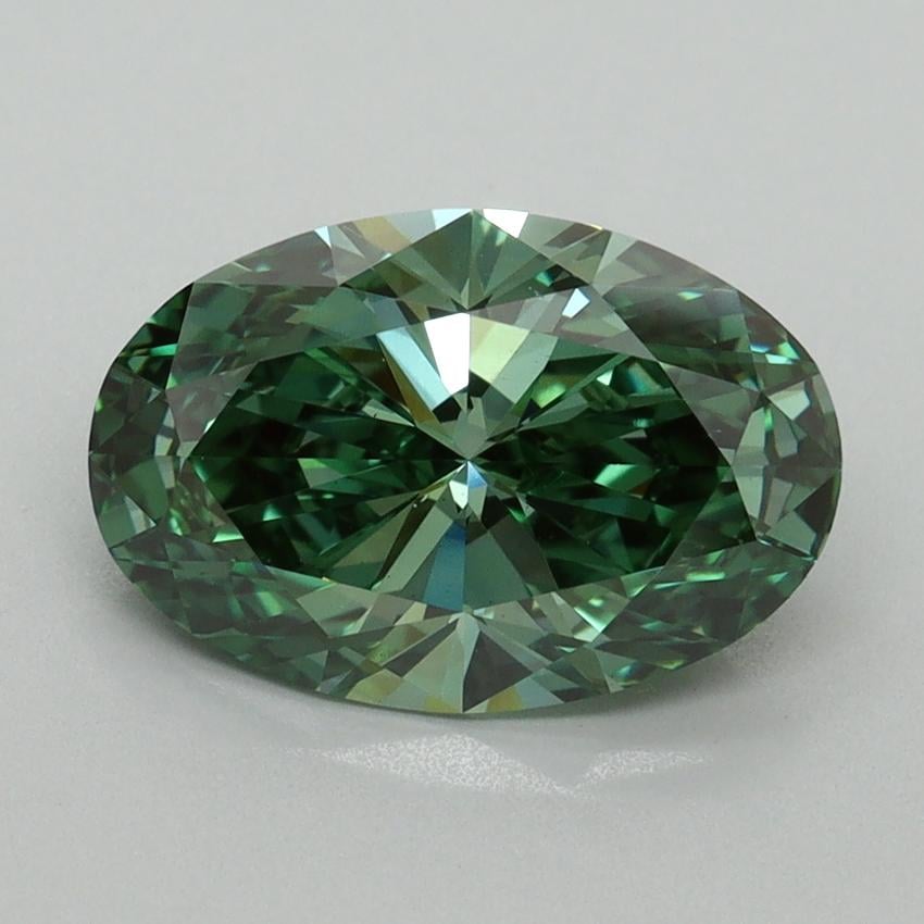 2.30 Ct. Fancy Vivid Pacific Green Oval Lab Grown Diamond