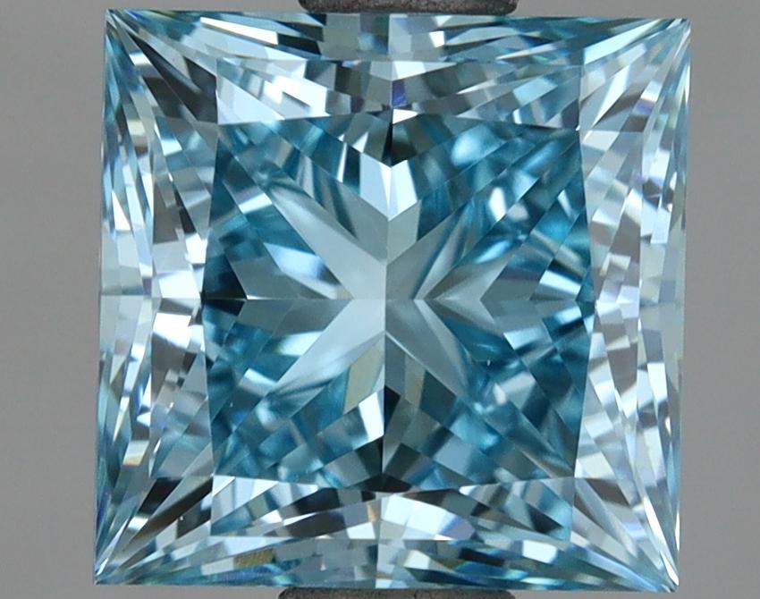 2.05 Ct. Fancy Vivid Blue Princess Lab Grown Diamond