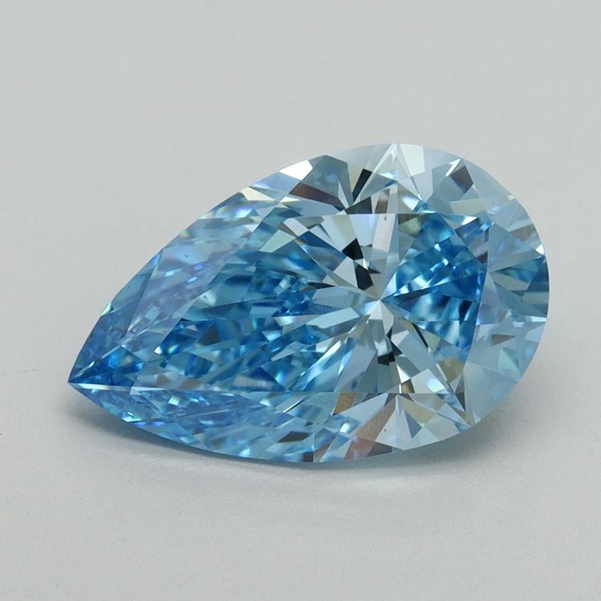 3.12 Ct. Fancy Vivid Blue Pear Lab Grown Diamond