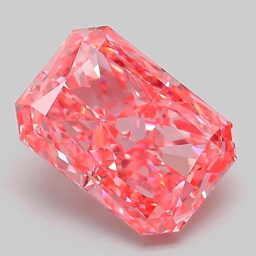 3.08 Ct. Fancy Vivid Pink Radiant Lab Grown Diamond