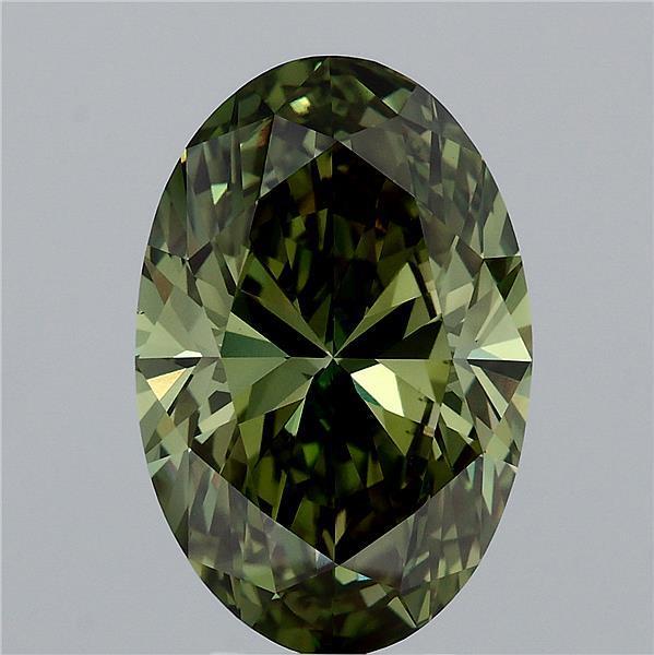 5.51 Ct. Fancy Vivid  Green Oval Lab Grown Diamond