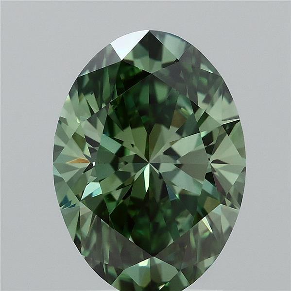 2.02 Ct. Fancy Vivid  Green Oval Lab Grown Diamond