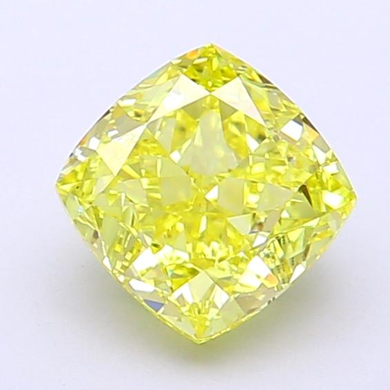 1.66 Ct. Fancy Intense  Yellow Cushion Lab Grown Diamond