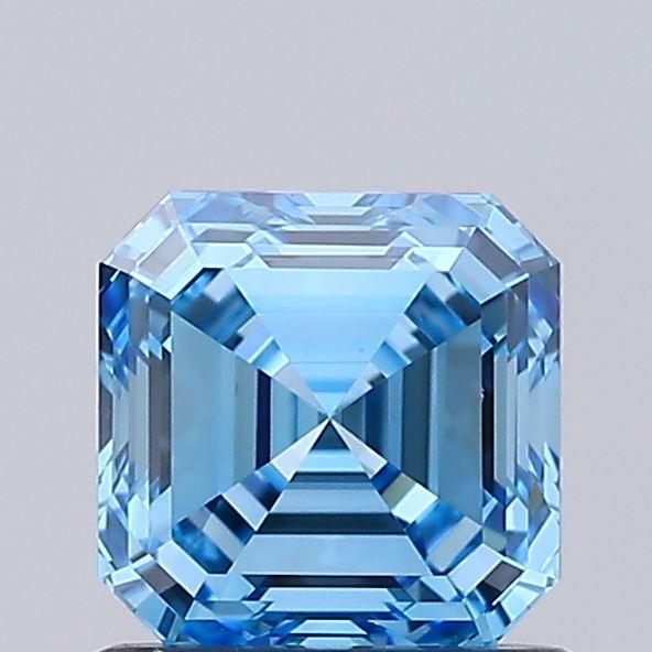 1.00 Ct. Fancy Vivid Blue Asscher Lab Grown Diamond