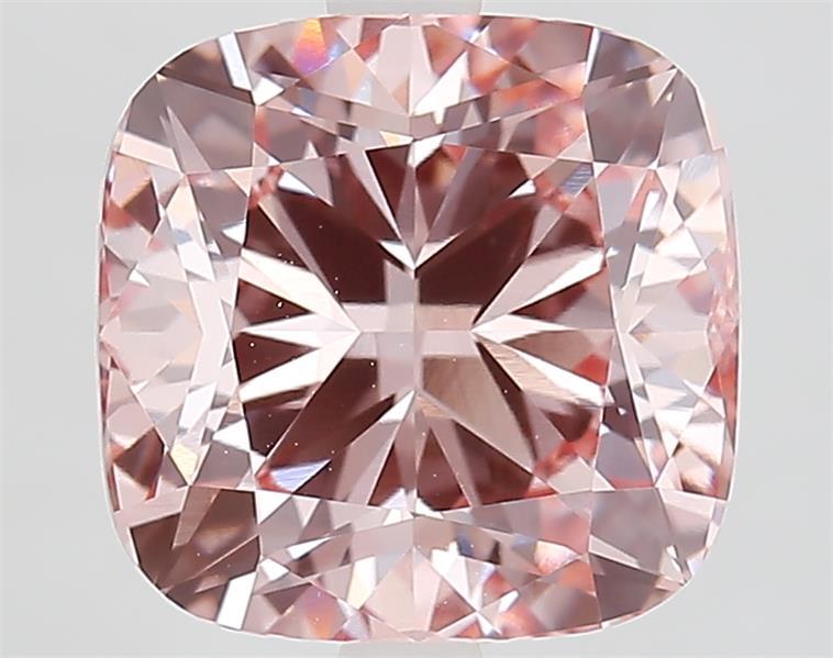 4.31 Ct. Fancy Vivid  Pink Cushion Lab Grown Diamond