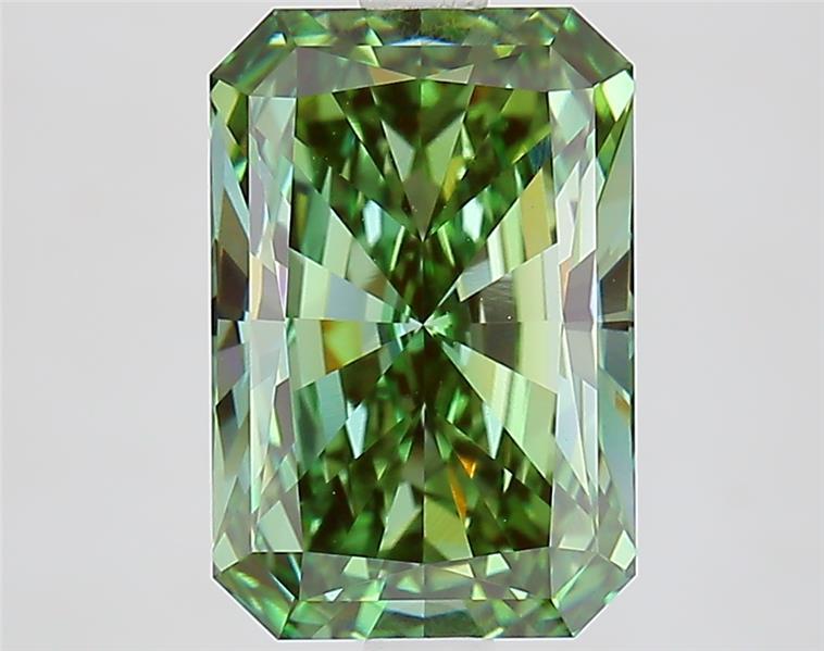 3.50 Ct. Fancy Vivid  Green Radiant Lab Grown Diamond
