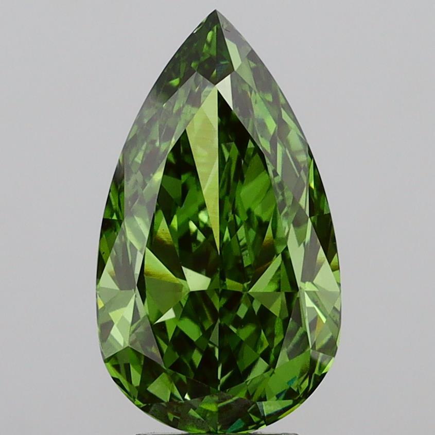 5.35 Ct. Fancy Vivid Green Pear Lab Grown Diamond