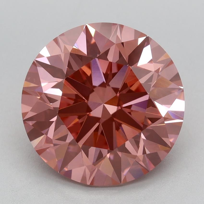 3.63 Ct. Fancy Vivid Pink Round Lab Grown Diamond