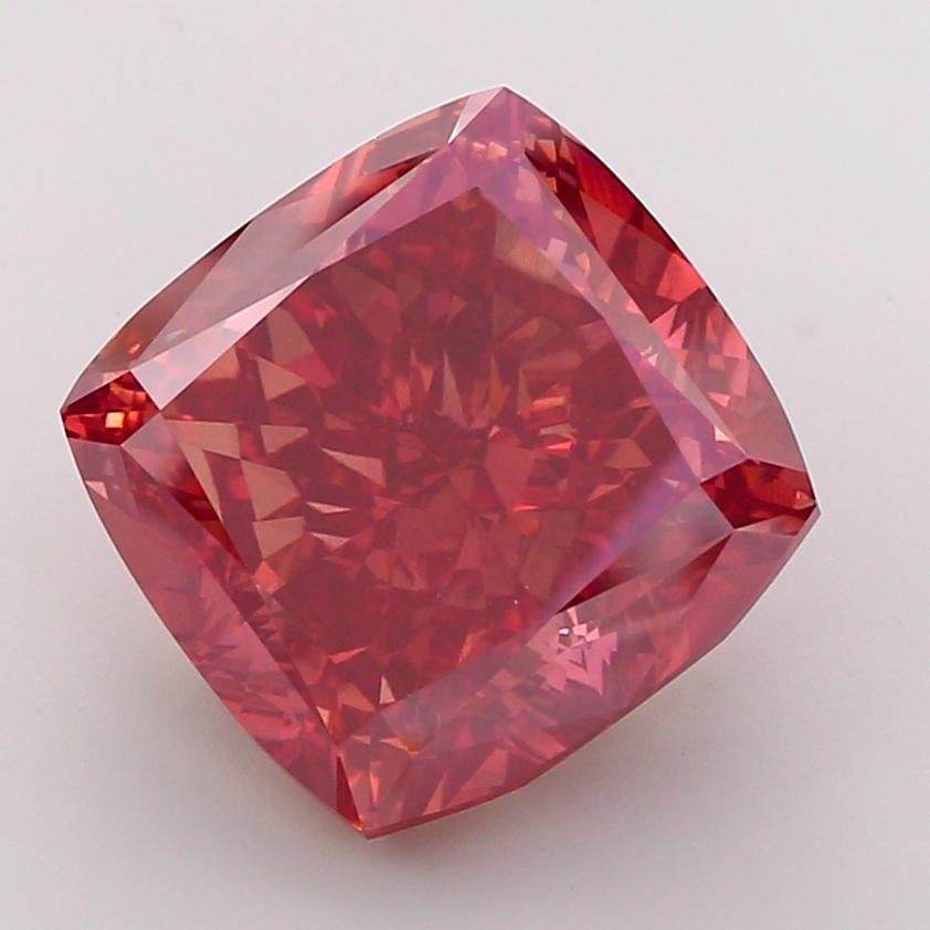 25.24 Ct. Fancy Vivid Pink Cushion Lab Grown Diamond