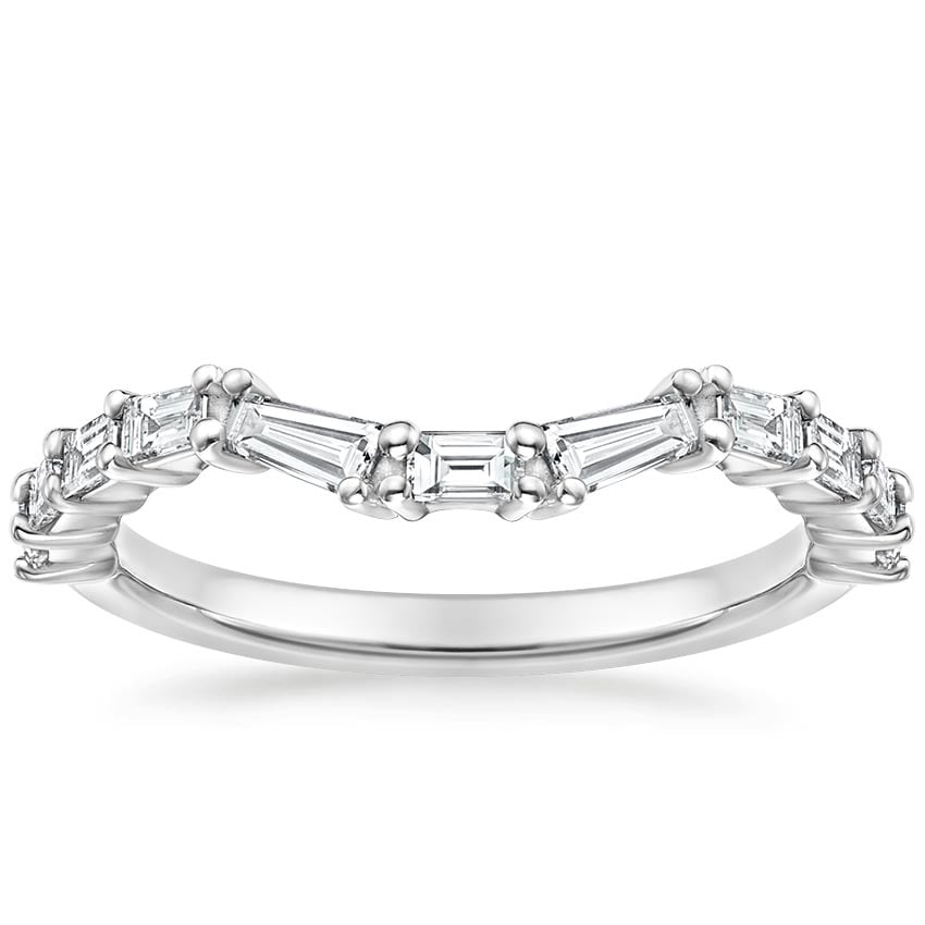 Luxe Tapered Baguette Contour Ring in Platinum