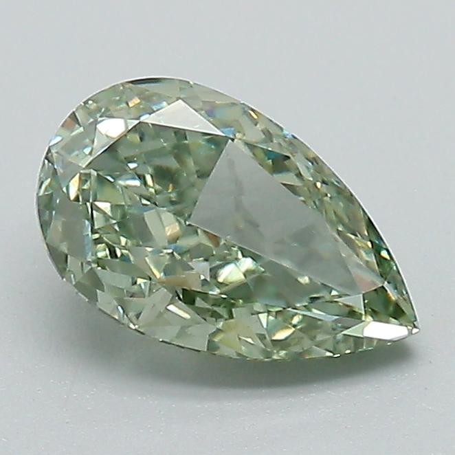 1.12 Ct. Fancy Vivid Green Pear Lab Grown Diamond