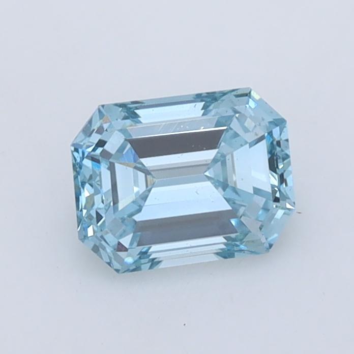 0.78 Ct. Fancy Intense Greenish Blue Emerald Lab Grown Diamond