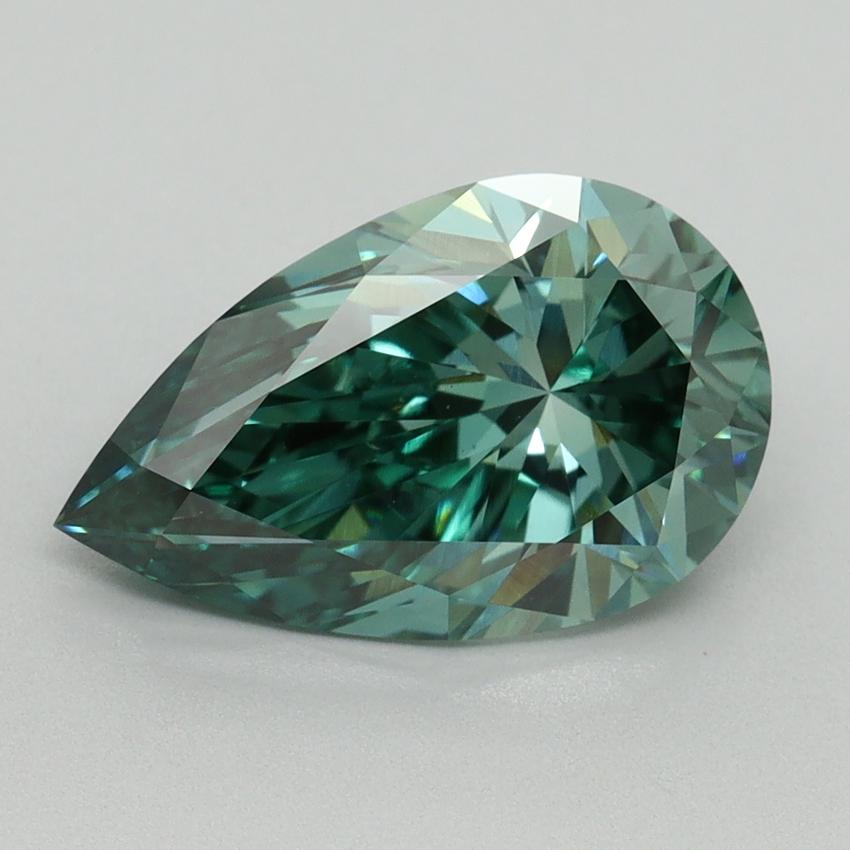 3.03 Ct. Fancy Vivid Green Pear Lab Grown Diamond