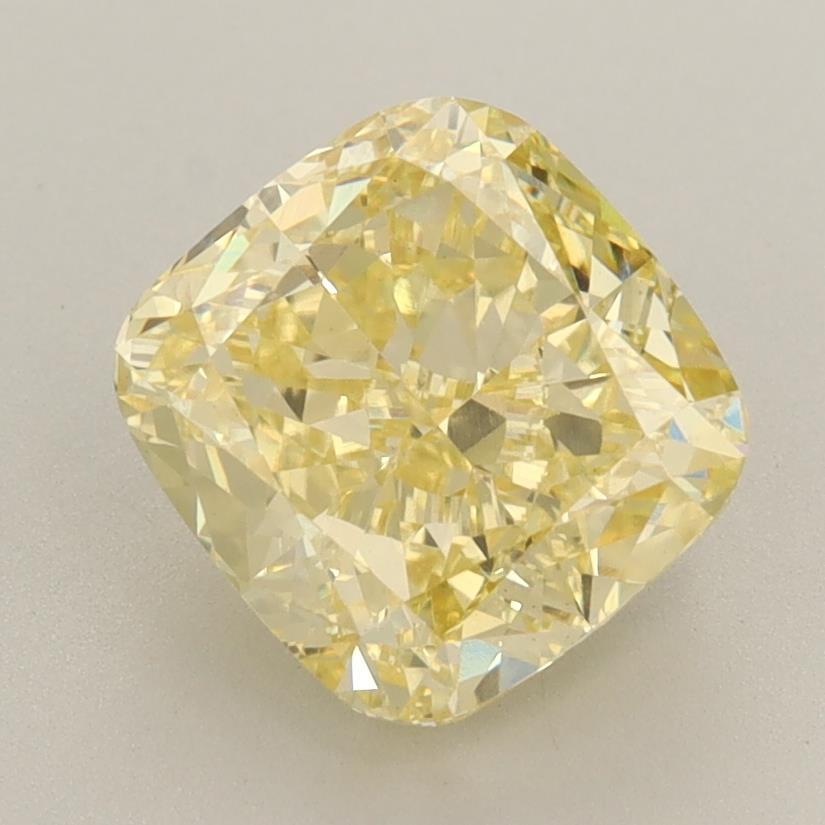2.63 Ct. Fancy Vivid Yellow Cushion Lab Grown Diamond