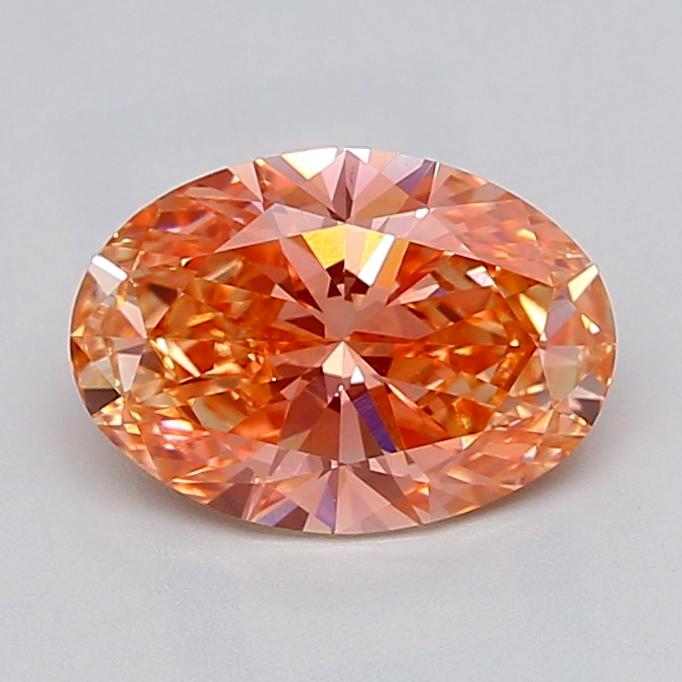 2.02 Ct. Fancy Vivid Orangy Pink Oval Lab Grown Diamond