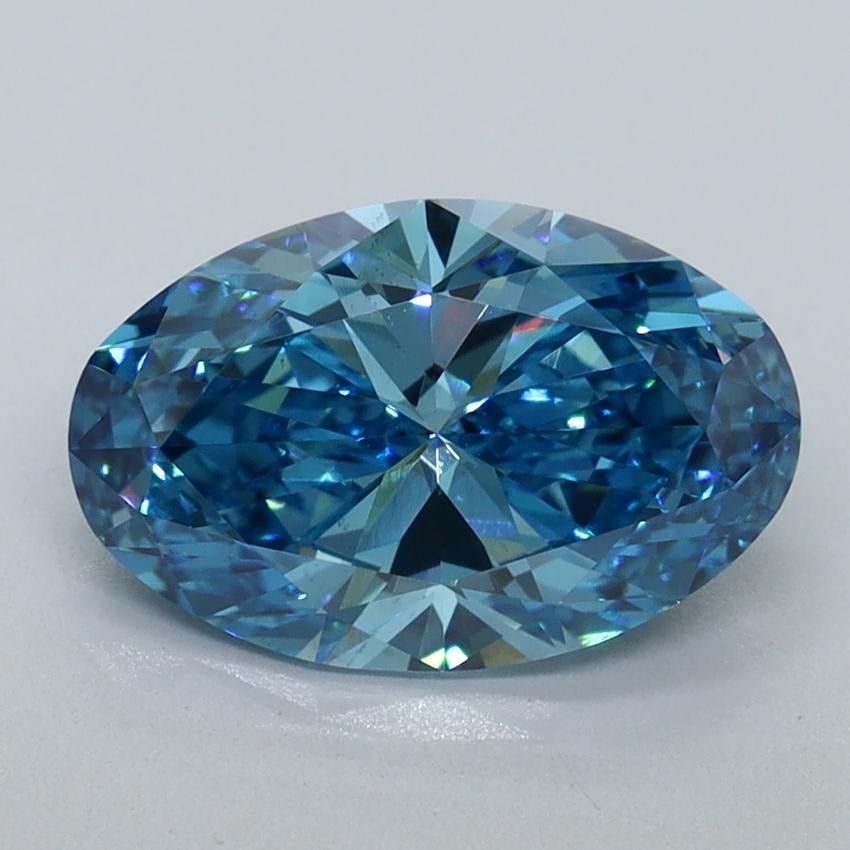 2.05 Ct. Fancy Vivid Malibu Blue Oval Lab Grown Diamond