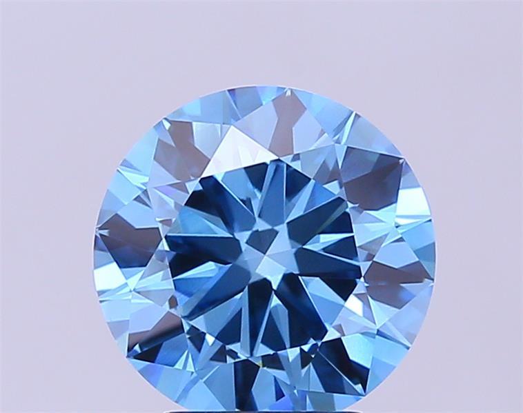 3.50 Ct. Fancy Vivid Blue Round Lab Grown Diamond