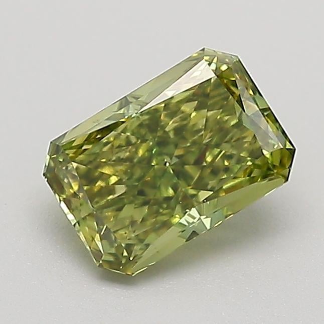 0.76 Ct. Fancy Vivid Green Radiant Lab Grown Diamond