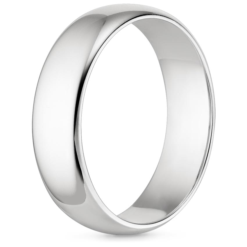 4mm Comfort Fit Men's Wedding Ring in 18K White Gold