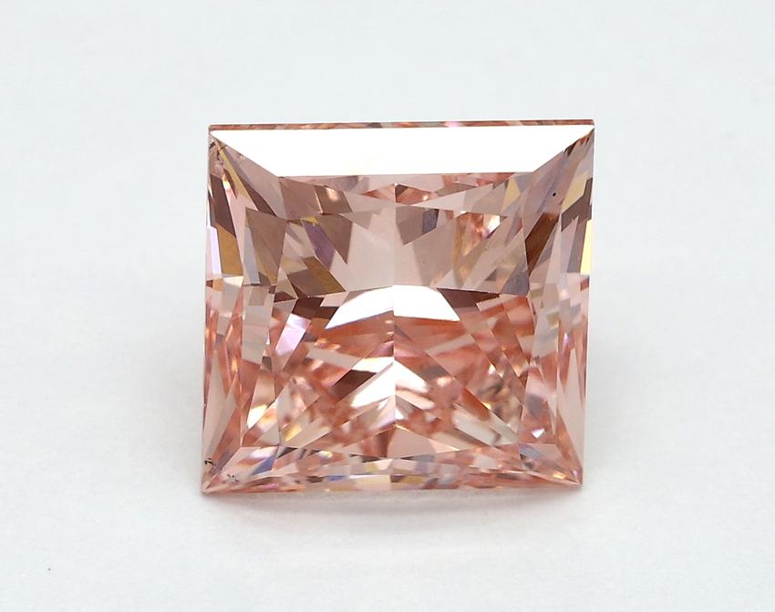 3.02 Ct. Fancy Vivid Pink Princess Lab Grown Diamond