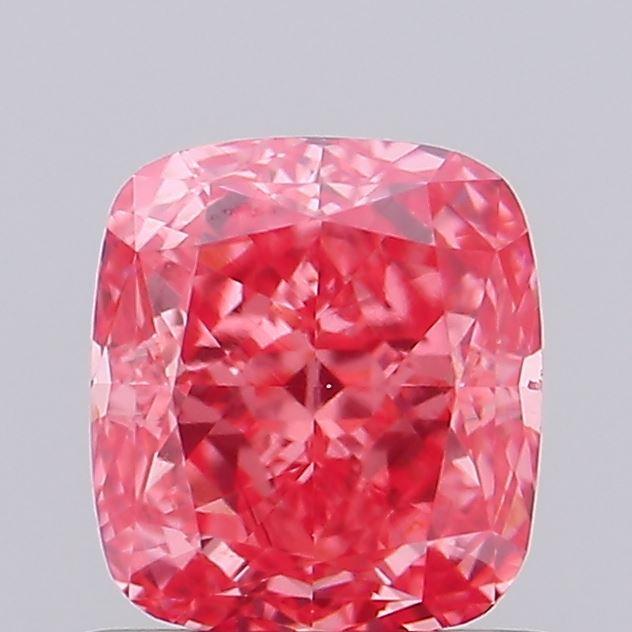 0.72 Ct. Fancy Vivid Pink Cushion Lab Grown Diamond
