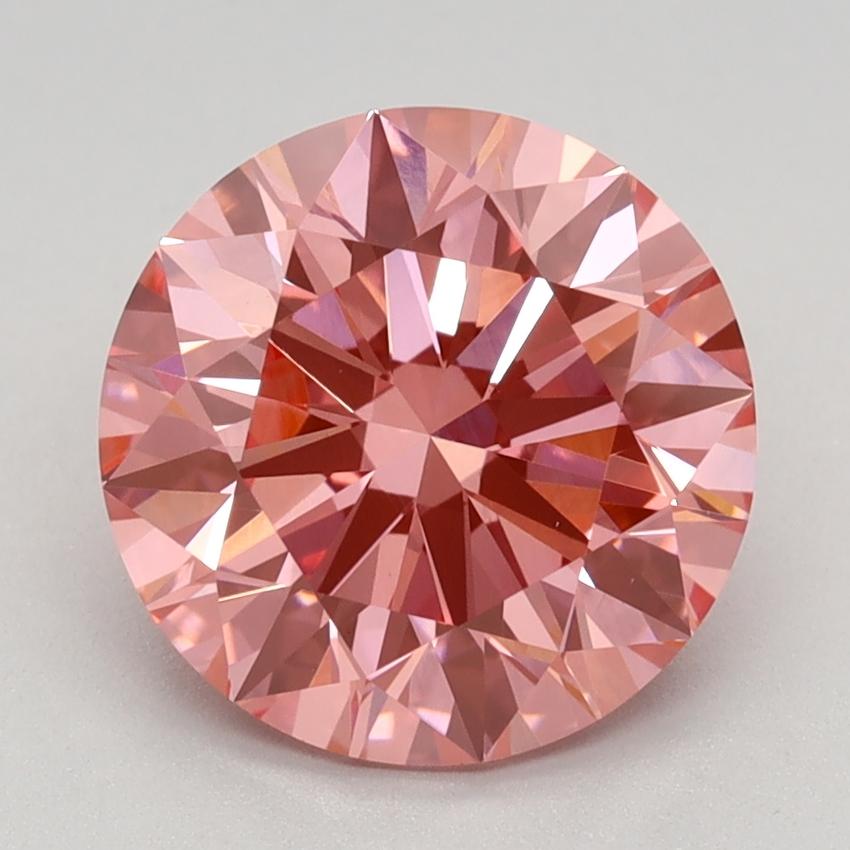 2.59 Ct. Fancy Vivid Pink Round Lab Grown Diamond