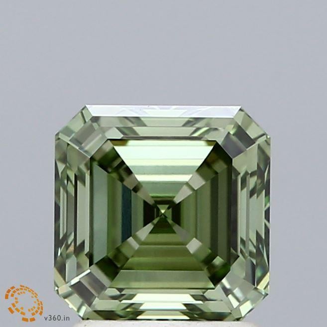 1.87 Ct. Fancy Vivid Green Asscher Lab Grown Diamond