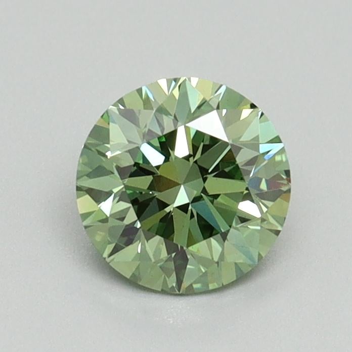 0.75 Ct. Fancy Vivid Green Round Lab Grown Diamond