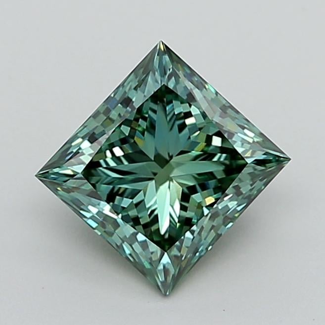 2.03 Ct. Fancy Vivid  Green Princess Lab Grown Diamond