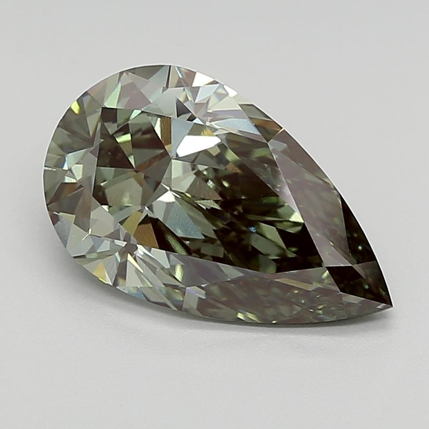4.10 Ct. Fancy Intense  Green Pear Lab Grown Diamond