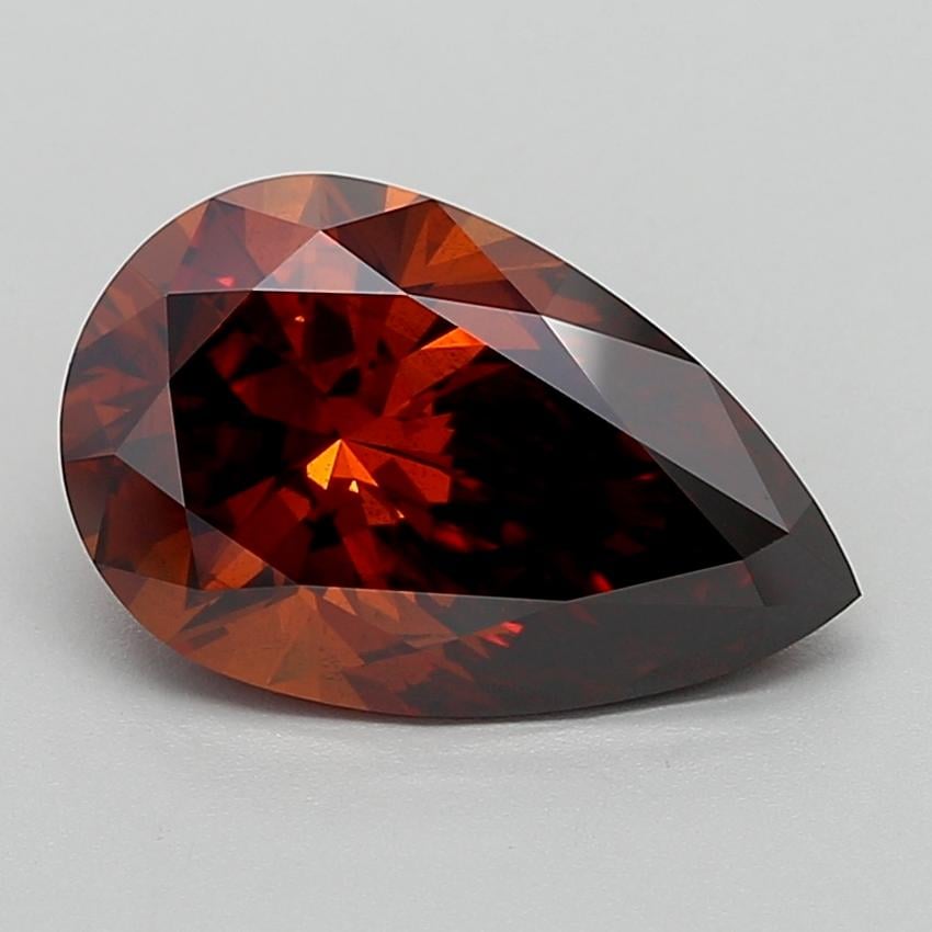 4.08 Ct. Fancy Deep  Orange Pear Lab Grown Diamond