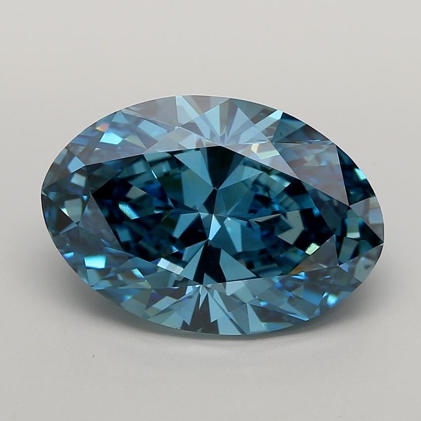 11.25 Ct. Fancy Vivid  Blue Oval Lab Grown Diamond