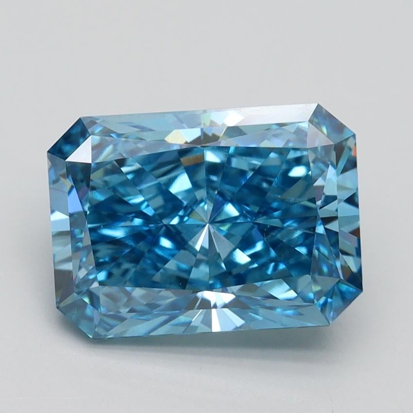 3.05 Ct. Fancy Vivid Blue Radiant Lab Grown Diamond