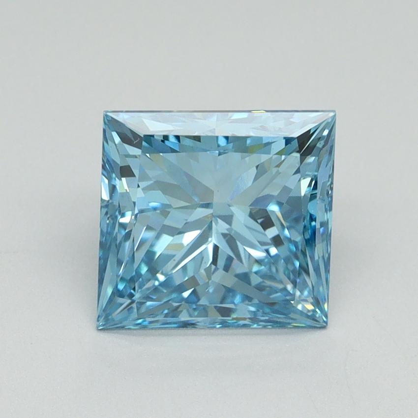 2.50 Ct. Fancy Vivid Blue Princess Lab Grown Diamond