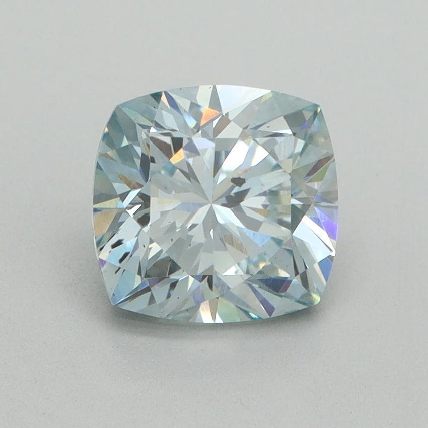 1.58 Ct. Fancy Greenish Blue Cushion Lab Grown Diamond