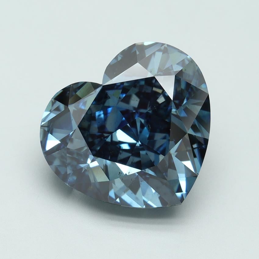 11.36 Ct. Fancy Vivid Blue Heart Lab Grown Diamond
