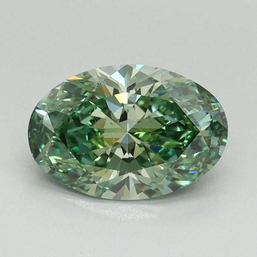 1.32 Ct. Fancy Vivid Green Oval Lab Grown Diamond