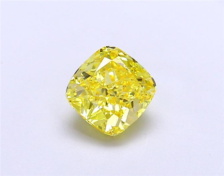 1.06 Ct. Fancy Vivid Yellow Cushion Lab Grown Diamond