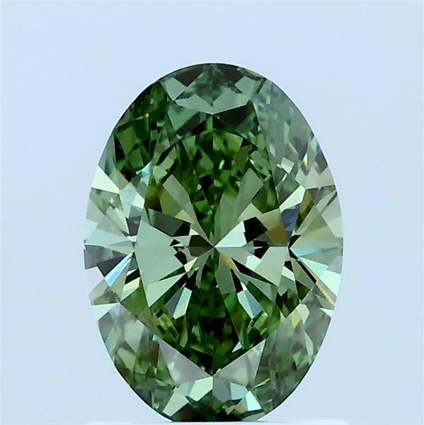 1.06 Ct. Fancy Vivid Green Oval Lab Grown Diamond