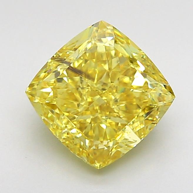 2.08 Ct. Fancy Intense  Yellow Cushion Lab Grown Diamond