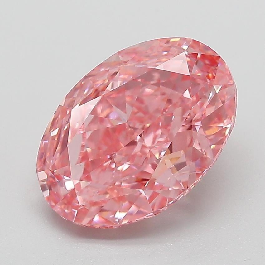 3.15 Ct. Fancy Vivid Pink Oval Lab Grown Diamond